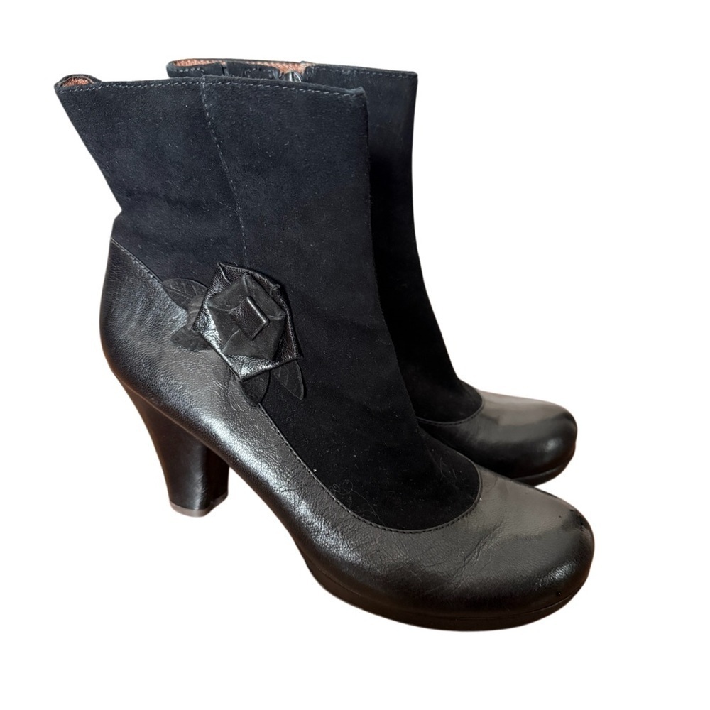Anthropologie Naya Black Breeze Women's Leather/Suede Ankle Boots-Size 9.5